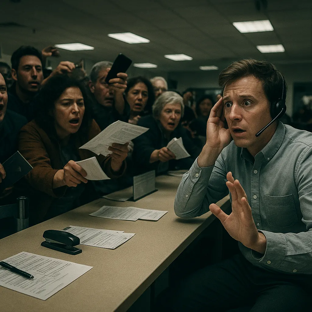 Cinematic image evoking overwhelm — operations fear
